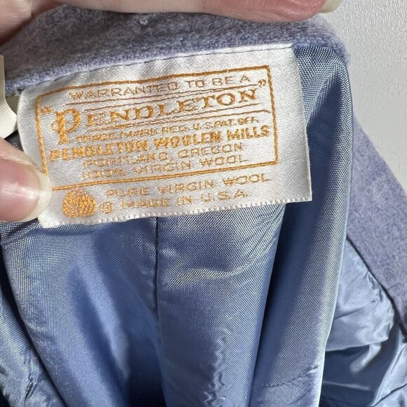 VTG Pendleton Women Solid Blue‎ 100% Wool Straight & Pencil Knee Length Skirt 16 - Picture 8 of 10